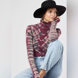 Free People | Psychedelic Turtleneck Knit Tie-Dye Long Sleeve Night Fall Combo M